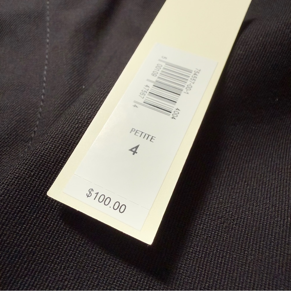 NWT Banana Republic Sloan Black Straight Fit Pants, size 4 Petite - Picture 9 of 13